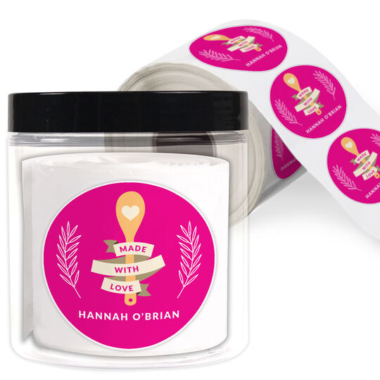 Fresh Baked Round Gift Stickers in a Jar